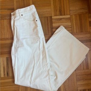 Zara White High waisted wide leg Jeans